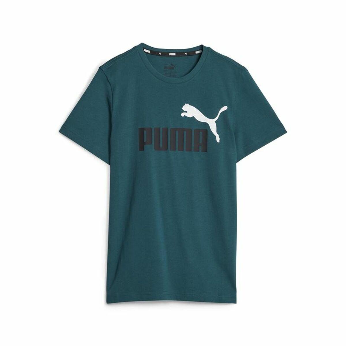 Børne Kortærmet T-shirt Puma Ess+ 2 Col Logo Mørk grøn 5-6 år