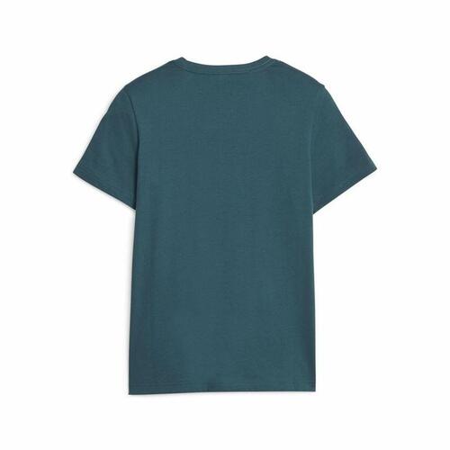 Børne Kortærmet T-shirt Puma Ess+ 2 Col Logo Mørk grøn 15-16 år