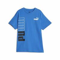 Børne Kortærmet T-shirt Puma Power Colorblock Blå 7-8 år