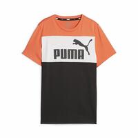 Børne Kortærmet T-shirt Puma Ess Block Sort Orange 3-4 år