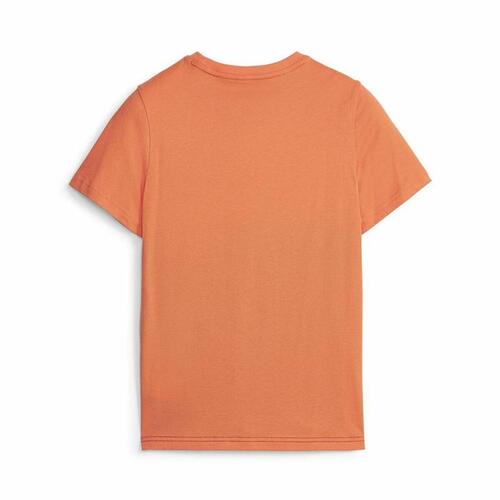 Børne Kortærmet T-shirt Puma Ess Block Sort Orange 7-8 år