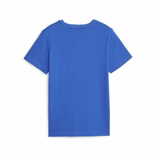Børne Kortærmet T-shirt Puma Ess+ 2 Col Logo Blå 4-5 år