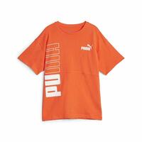 Børne Kortærmet T-shirt Puma Power Colorblock Mørk orange 7-8 år