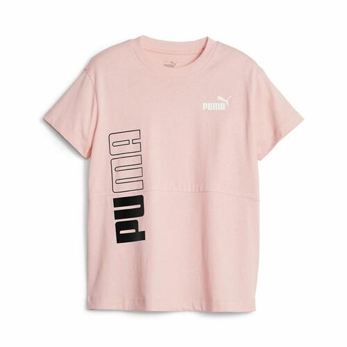 Børne Kortærmet T-shirt Puma Power Colorblock Laksefarvet 11-12 år