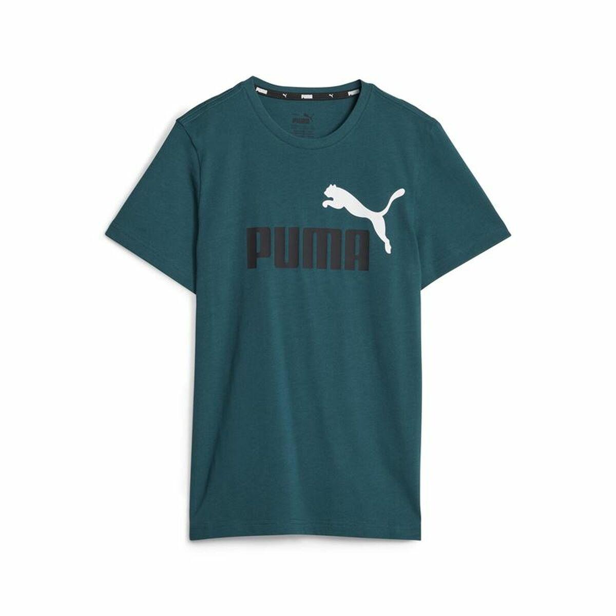 Børne Kortærmet T-shirt Puma Ess+ 2 Col Logo Mørk grøn 4-5 år