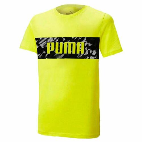 Børne Kortærmet T-shirt Puma Active Sports Graphic Gul 7-8 år