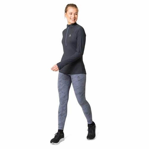 Unisex Langærmet T-shirt Odlo 1/2 Zip Zeroweight Sort L