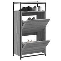 Skoreol 60x34x112 cm konstrueret træ grå sonoma-eg