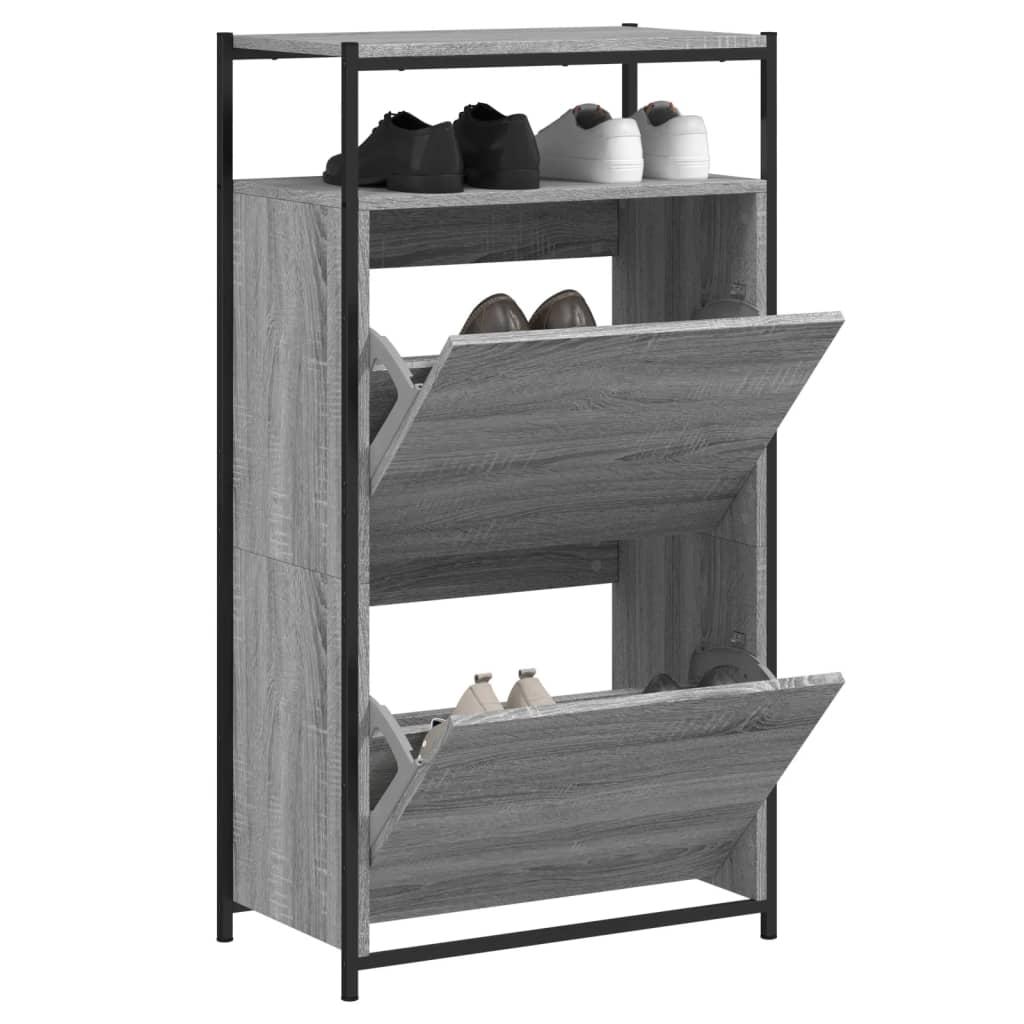 Skoreol 60x34x112 cm konstrueret træ grå sonoma-eg