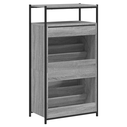 Skoreol 60x34x112 cm konstrueret træ grå sonoma-eg