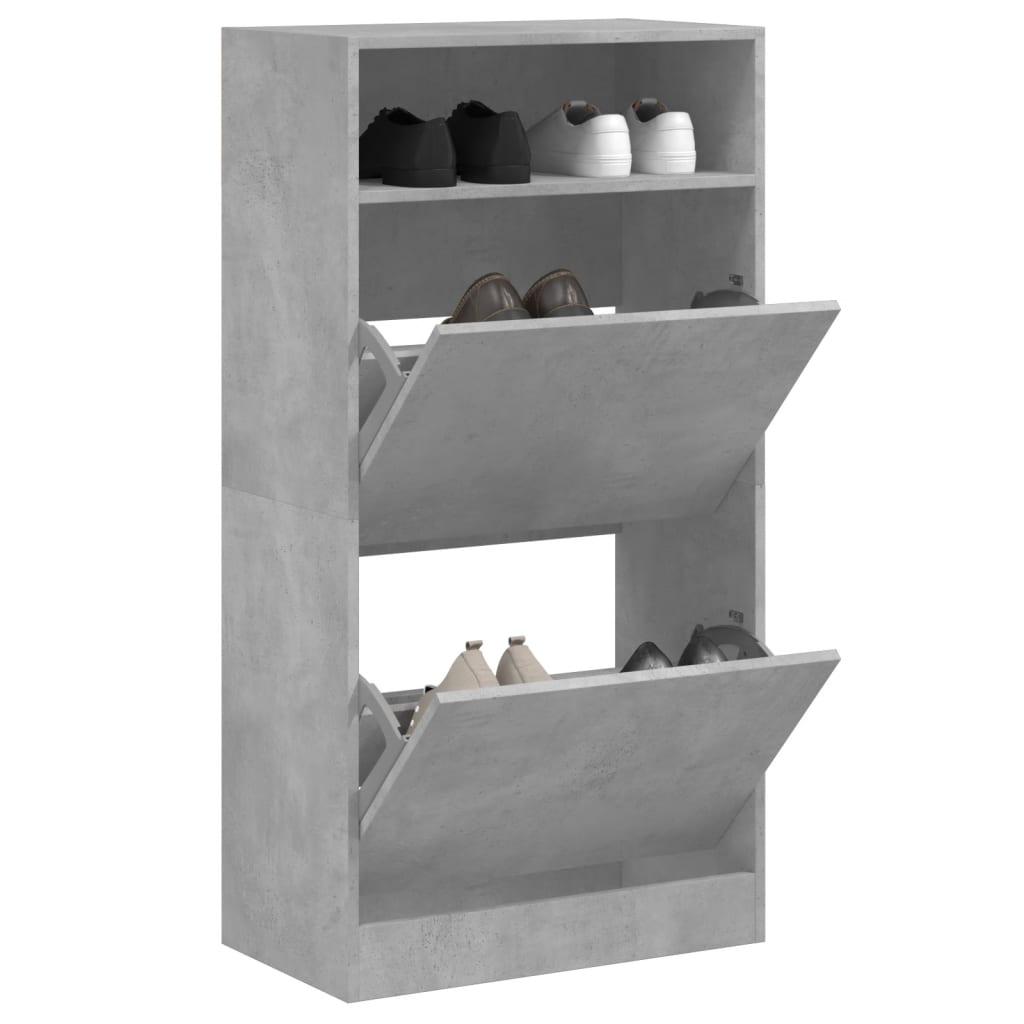 Skoreol 60x34x116 cm konstrueret træ betongrå