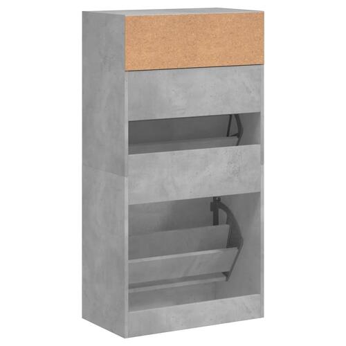 Skoreol 60x34x116 cm konstrueret træ betongrå