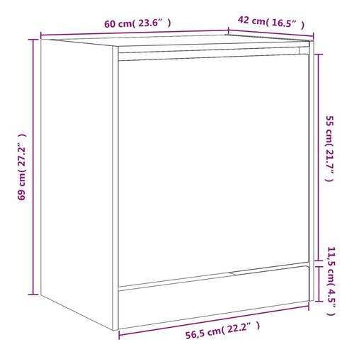 Skoreol 60x42x69 cm konstrueret træ betongrå