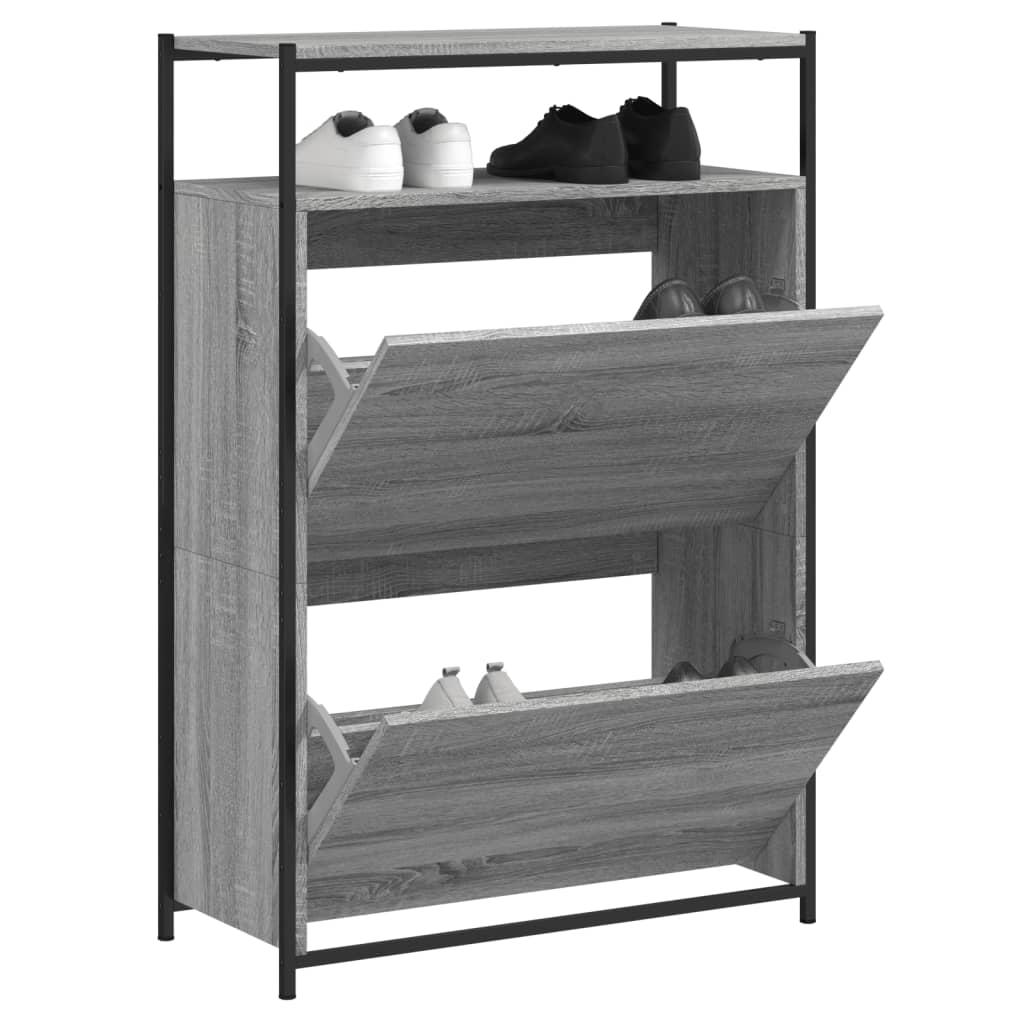 Skoreol 75x34x112 cm konstrueret træ grå sonoma-eg
