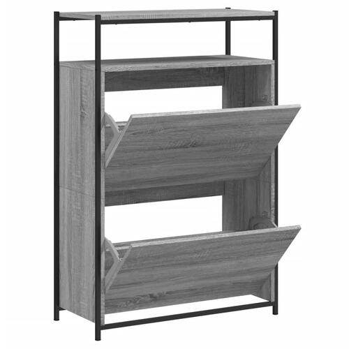 Skoreol 75x34x112 cm konstrueret træ grå sonoma-eg