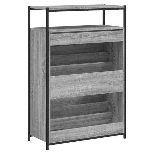 Skoreol 75x34x112 cm konstrueret træ grå sonoma-eg