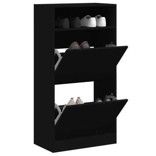 Skoreol 60x34x116 cm konstrueret træ sort