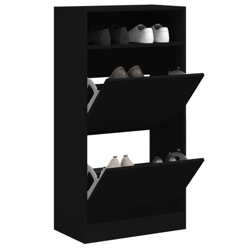 Skoreol 60x34x116 cm konstrueret træ sort