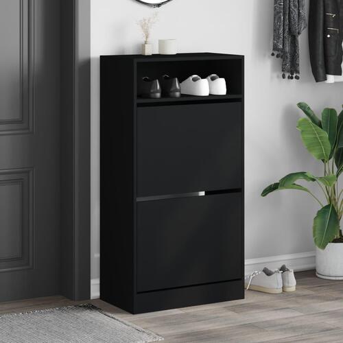 Skoreol 60x34x116 cm konstrueret træ sort