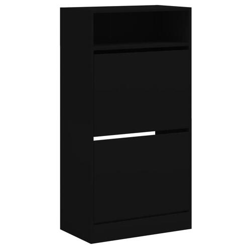 Skoreol 60x34x116 cm konstrueret træ sort