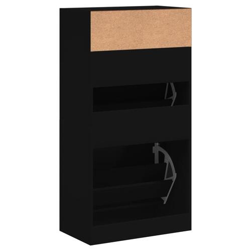Skoreol 60x34x116 cm konstrueret træ sort