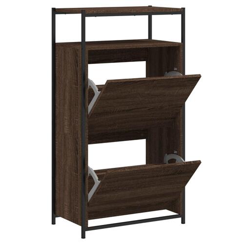 Skoreol 60x34x112 cm konstrueret træ brun egetræsfarve