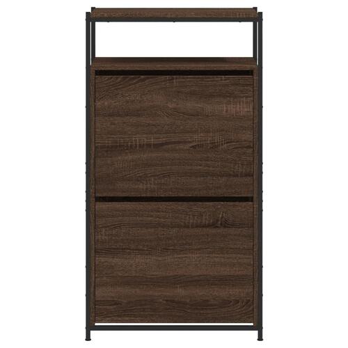 Skoreol 60x34x112 cm konstrueret træ brun egetræsfarve