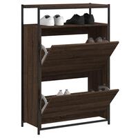 Skoreol 75x34x112 cm konstrueret træ brun egetræsfarve