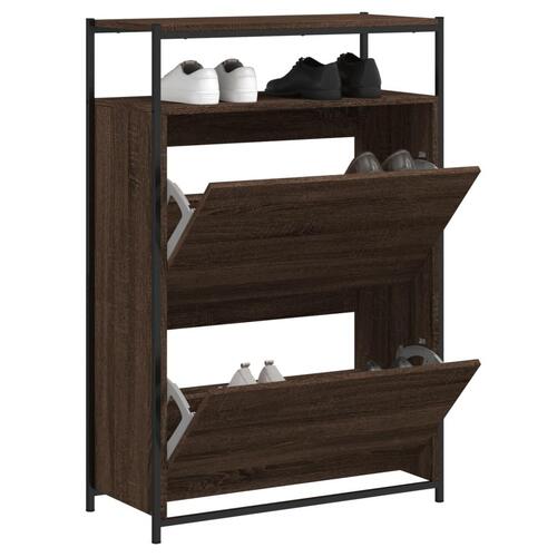 Skoreol 75x34x112 cm konstrueret træ brun egetræsfarve