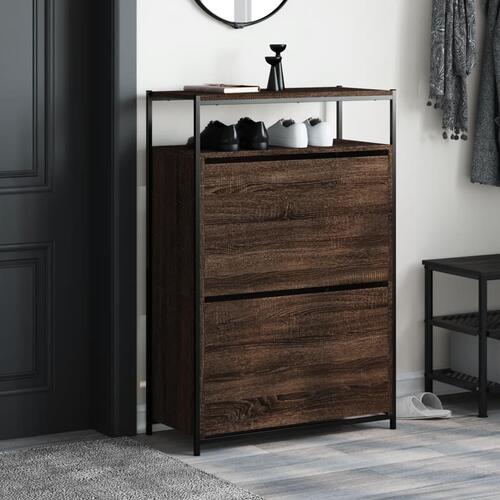 Skoreol 75x34x112 cm konstrueret træ brun egetræsfarve