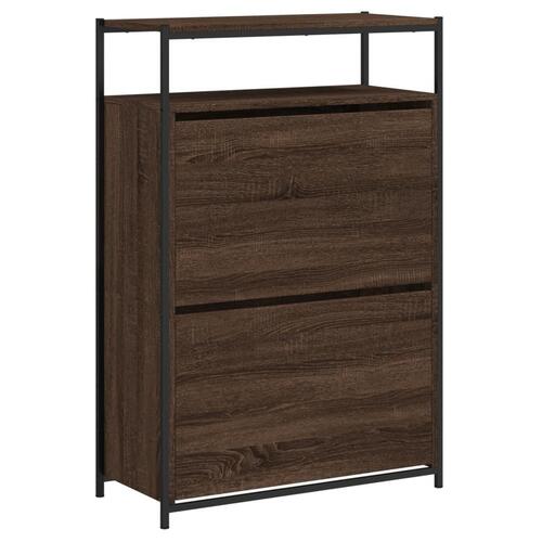 Skoreol 75x34x112 cm konstrueret træ brun egetræsfarve