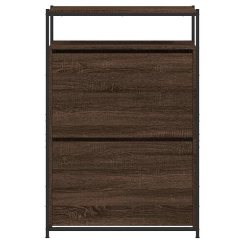 Skoreol 75x34x112 cm konstrueret træ brun egetræsfarve