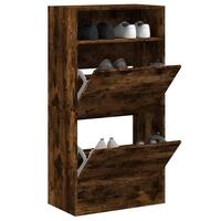 Skoreol 60x34x116 cm konstrueret træ røget egetræsfarve