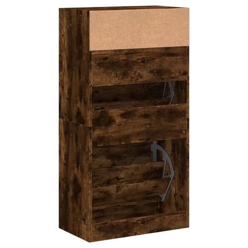 Skoreol 60x34x116 cm konstrueret træ røget egetræsfarve