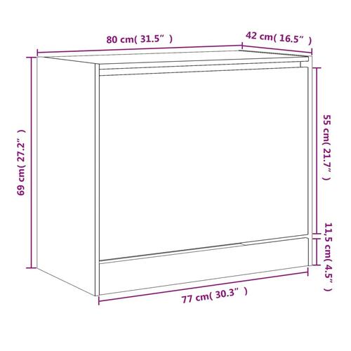 Skoreol 80x42x69 cm konstrueret træ betongrå