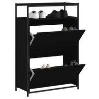 Skoreol 75x34x112 cm konstrueret træ sort