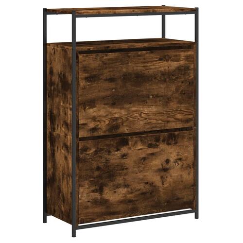 Skoreol 75x34x112 cm konstrueret træ røget egetræsfarve