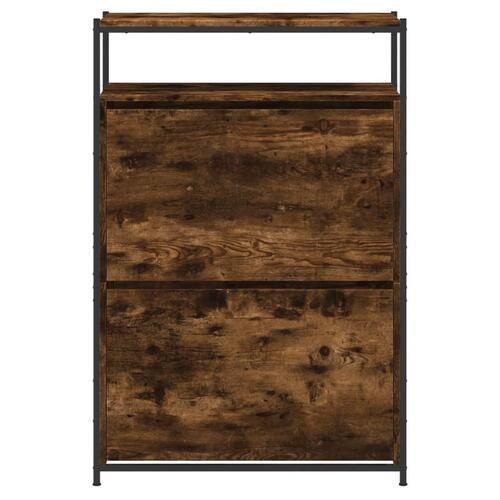 Skoreol 75x34x112 cm konstrueret træ røget egetræsfarve