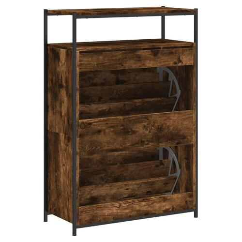 Skoreol 75x34x112 cm konstrueret træ røget egetræsfarve