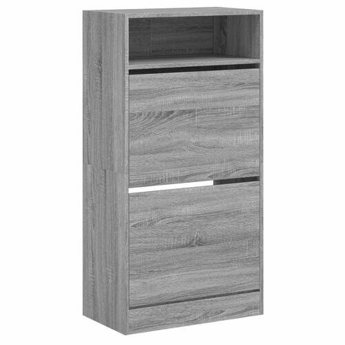 Skoreol 60x34x116 cm konstrueret træ grå sonoma-eg