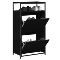 Skoreol 60x34x112 cm konstrueret træ sort