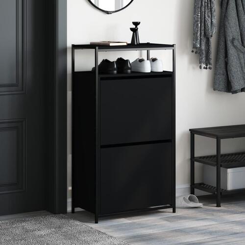 Skoreol 60x34x112 cm konstrueret træ sort