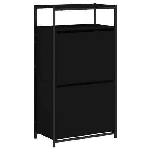 Skoreol 60x34x112 cm konstrueret træ sort