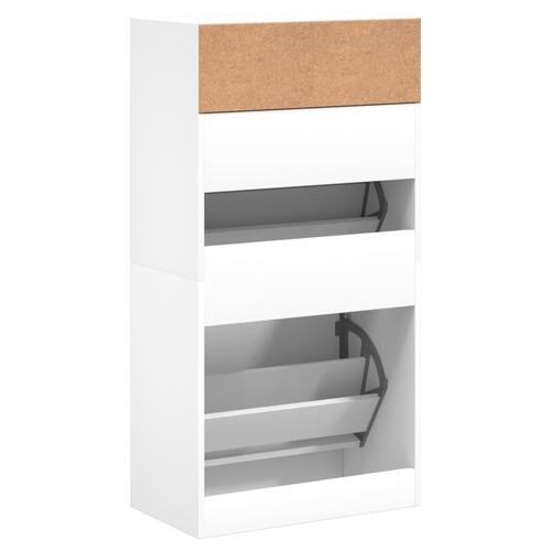 Skoreol 60x34x116 cm konstrueret træ hvid