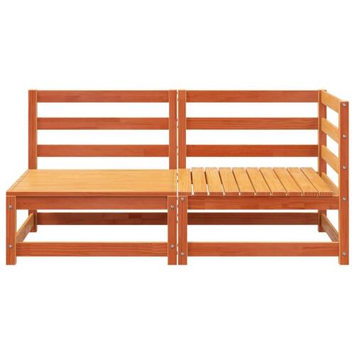2-personers havesofa massivt fyrretræ gyldenbrun