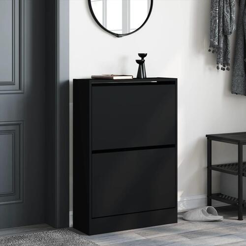 Skoreol 60x21x87,5 cm konstrueret træ sort