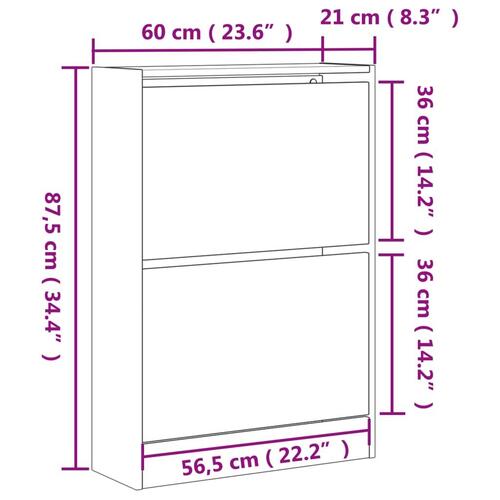 Skoreol 60x21x87,5 cm konstrueret træ sort