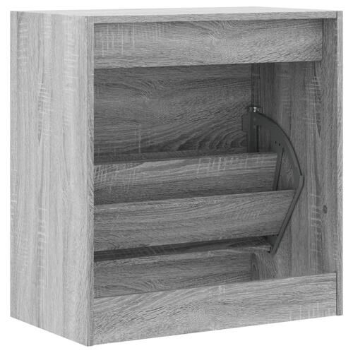 Skoreol 60x34x63,5 cm konstrueret træ grå sonoma-eg