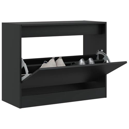 Skoreol 80x34x63 cm konstrueret træ sort