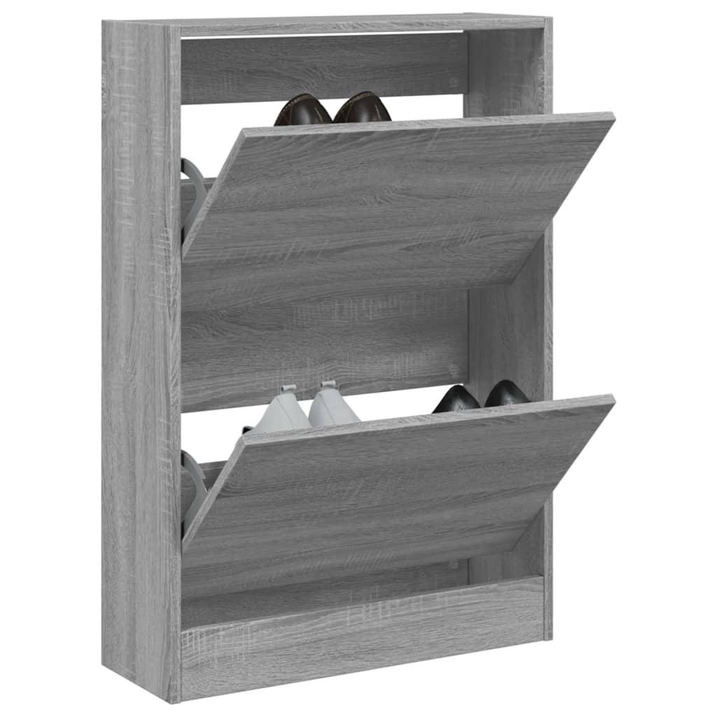 Skoreol 60x21x87,5 cm konstrueret træ grå sonoma-eg